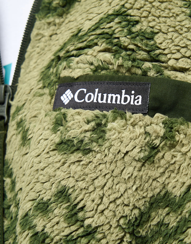 Columbia Rugged Ridge™ High Pile Half Zip Fleece - Stone Green Checked Out/Greenscape