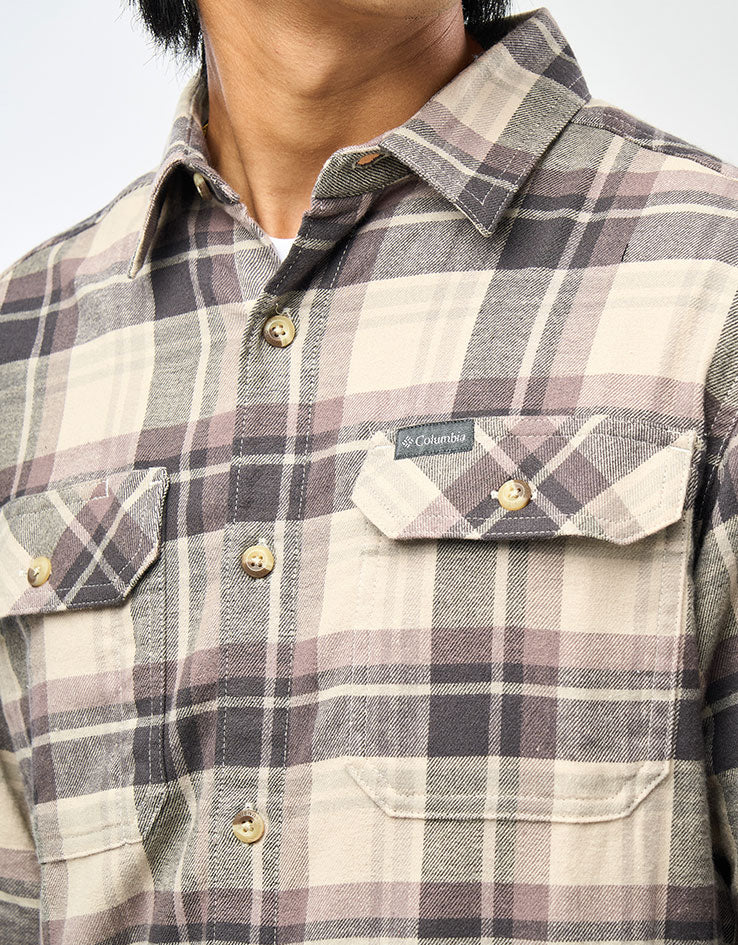 Columbia Flare Gun™ Stretch L/S Flannel Shirt - Dark Stone/Dispersed Plaid