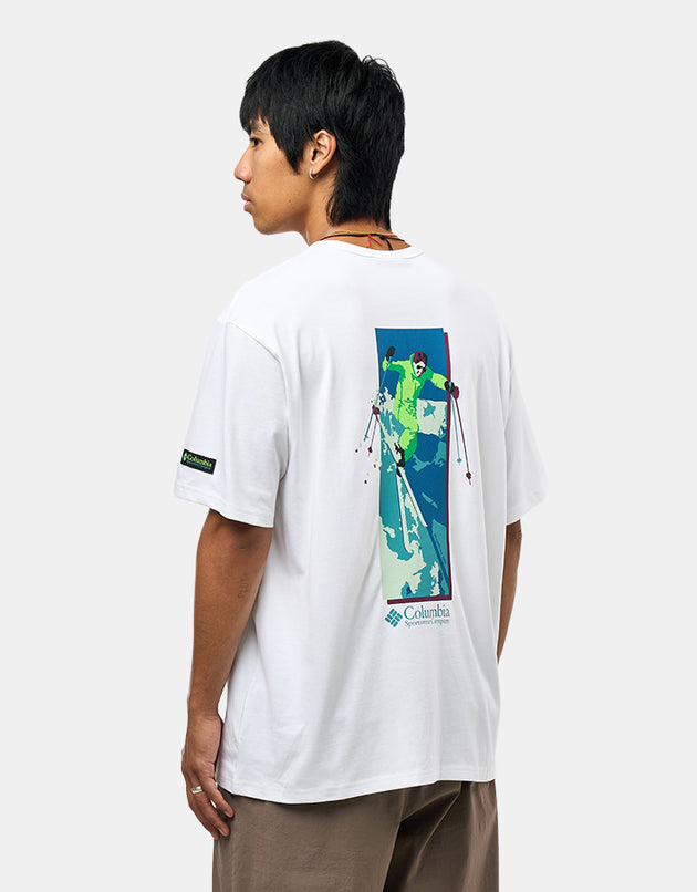 Columbia CSC™ Heavyweight Back Graphic T-Shirt - White Slick Slope Skier
