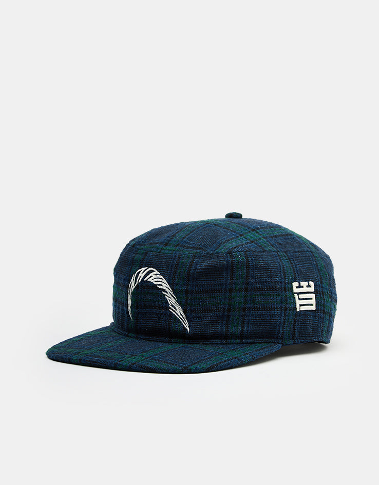 Woodbird Yin Check Pillbox Cap - Blue/Green