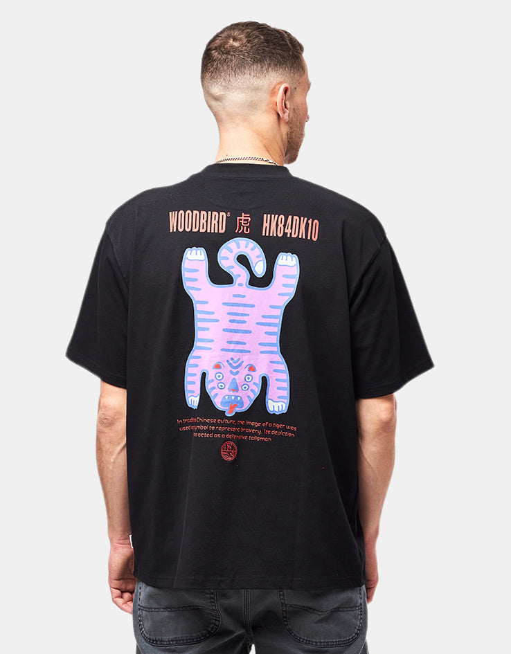 Woodbird Baine Tiger T-Shirt - Black