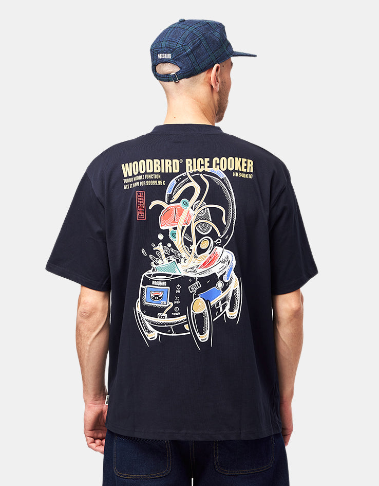 Woodbird Baine Cook T-Shirt - Dark Navy