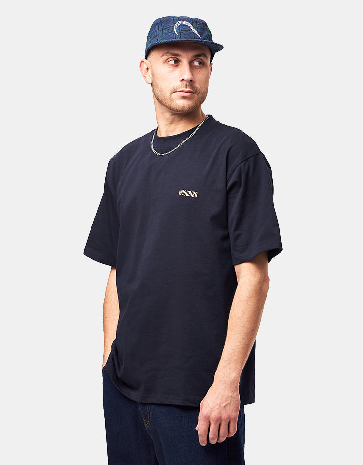 Woodbird Baine Cook T-Shirt - Dark Navy