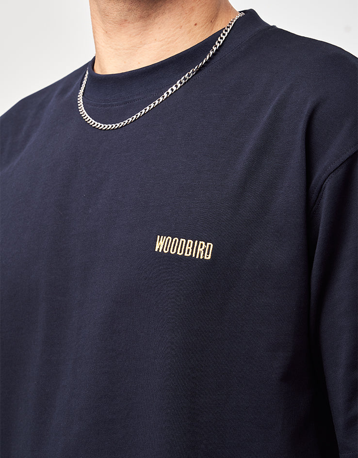 Woodbird Baine Cook T-Shirt - Dark Navy