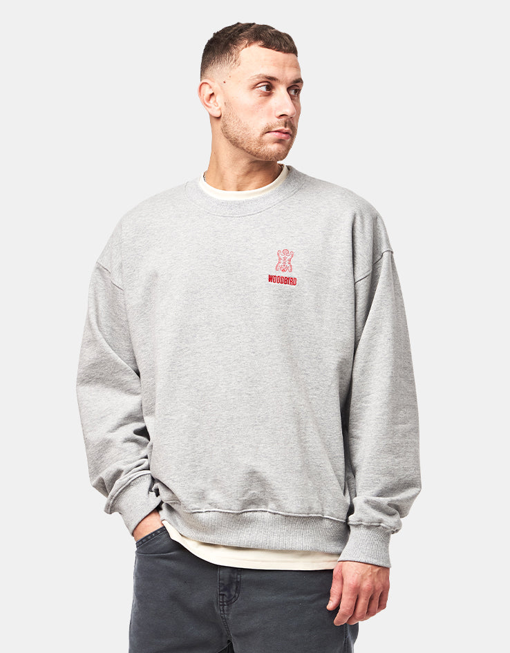 Woodbird Duke Tiger Crew - Grey Melange