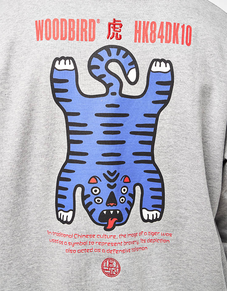 Woodbird Duke Tiger Crew - Grey Melange