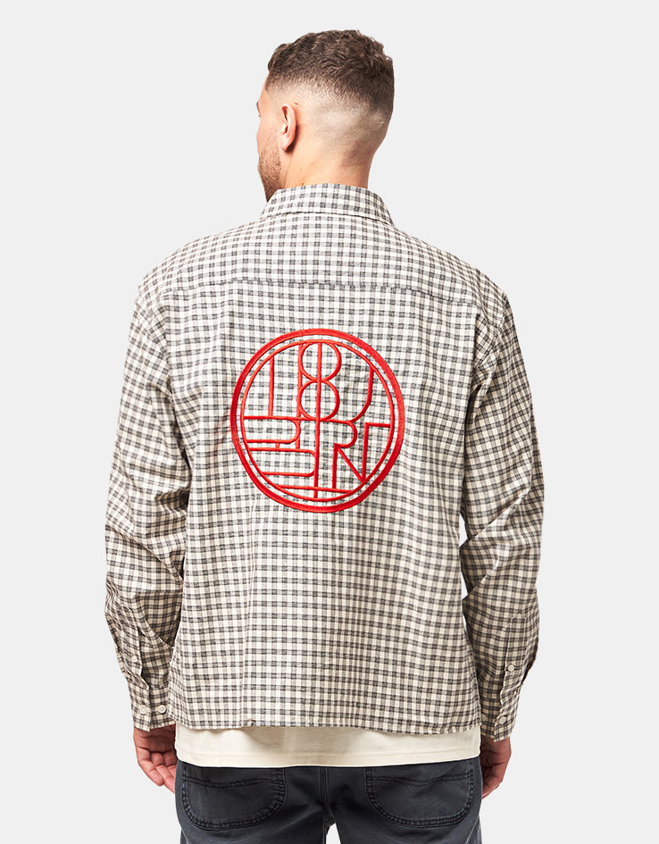 Woodbird Buzo EMB Check L/S Shirt - Off White