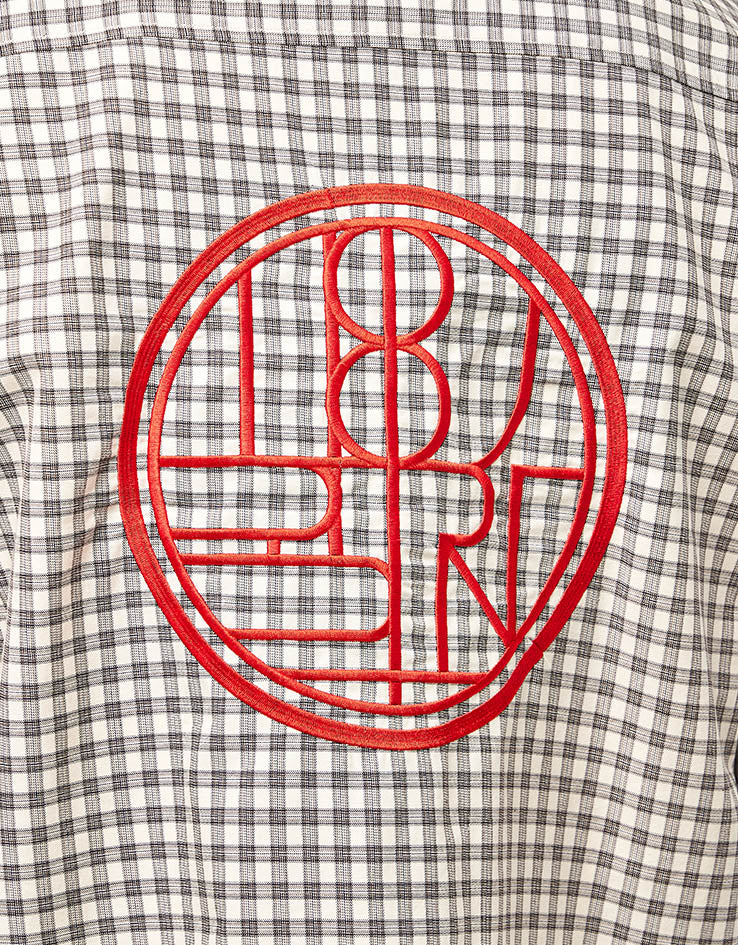 Woodbird Buzo EMB Check L/S Shirt - Off White