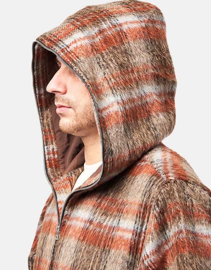 Woodbird Sheng Zip Hoodie Jacket - Burnt Red/Sand