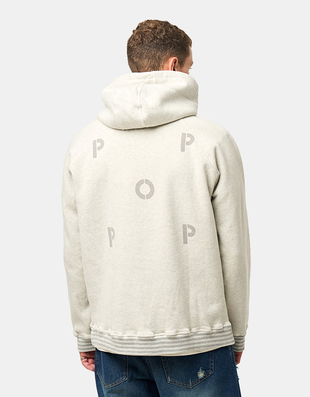 Pop Trading Company Logo Pullover Hoodie - Heather Off White