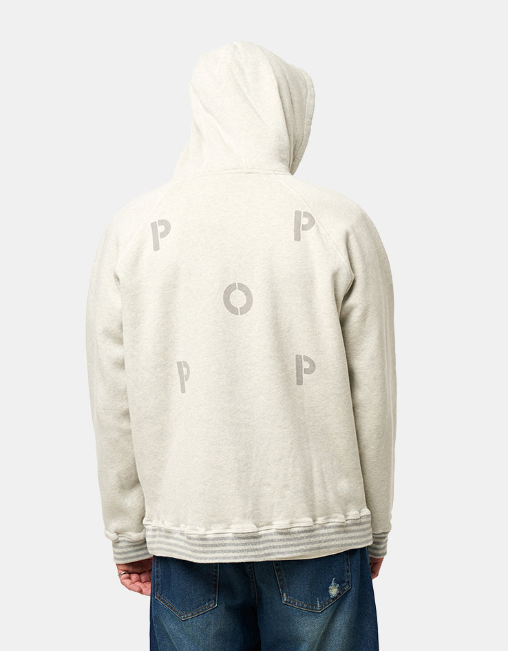 Pop Trading Company Logo Pullover Hoodie - Heather Off White