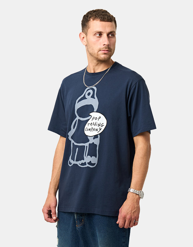 Pop Trading Company Chatting T-Shirt - Navy