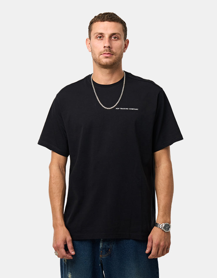 Pop Trading Company Logo T-Shirt - Black/White