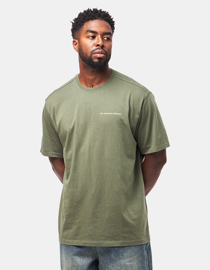 Pop Trading Company Logo T-Shirt - Thyme/Sundress
