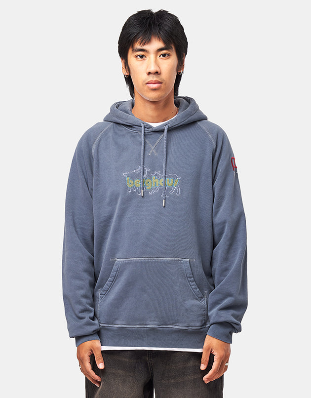Pop Trading Company x Berghaus Berggoat Pullover Hoodie - Washed Navy
