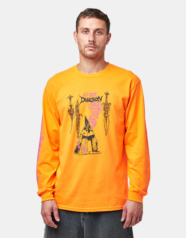 Dungeon Spell Caster L/S T-Shirt - Neon Orange