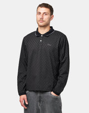 Dime MTL Jacquard L/S Polo - Black