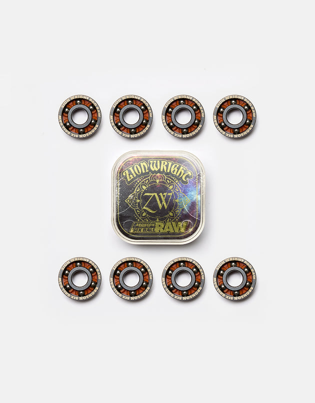 Bronson Speed Co. Zion Wright 6-Ball RAW Pro Skateboard Bearings