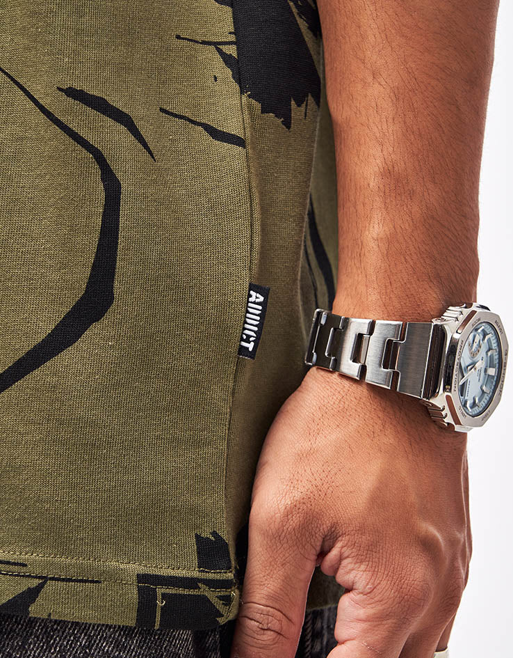 Addict x SHE One Camo AOP T-Shirt - Olive/Black, view 5