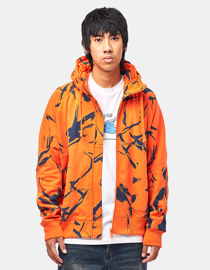 Addict x SHE One Method Zip Hoodie - Orange/Blue