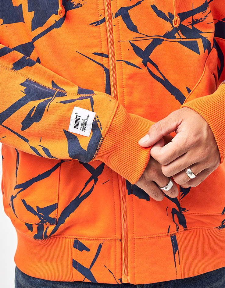 Addict x SHE One Method Zip Hoodie - Orange/Blue, view 6