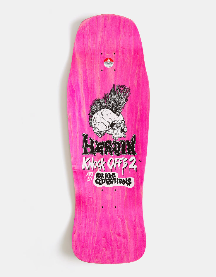 Heroin Nolan Punk Skull Skateboard Deck - 10.25”