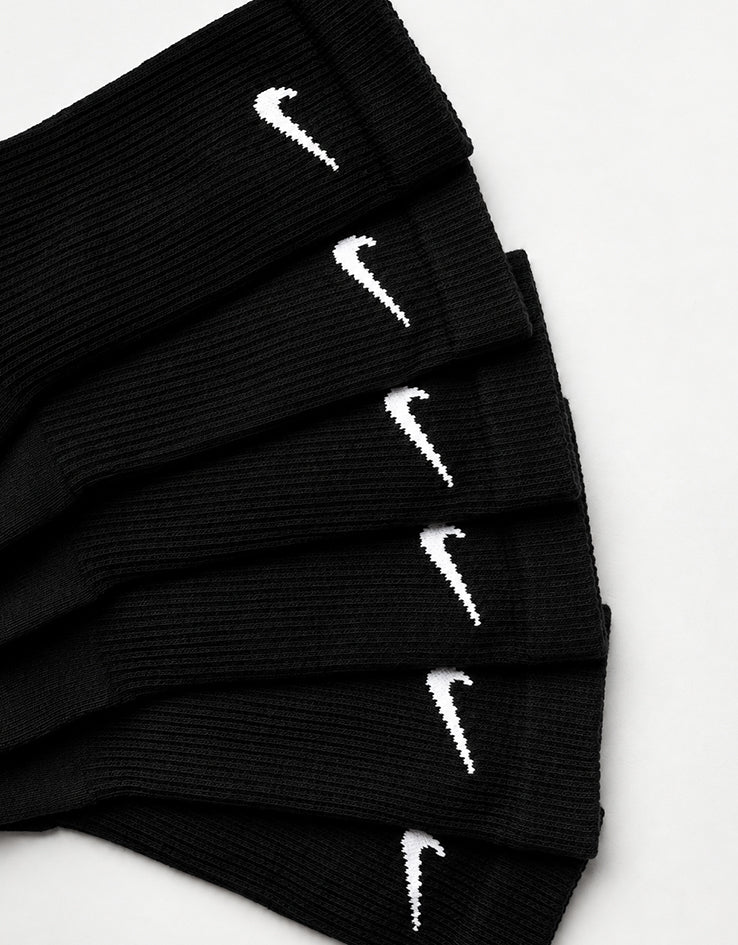 Nike Everyday Elevated 6 Pack Crew Socks - Black/White