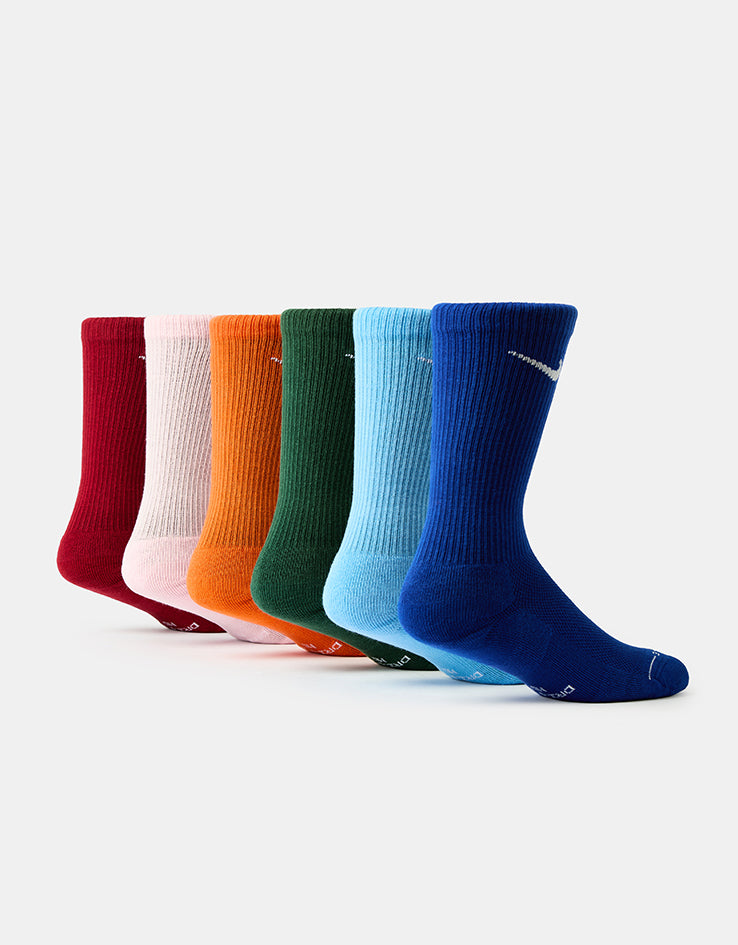 Nike Everyday Elevated 6 Pack Crew Socks - Blue/Multi