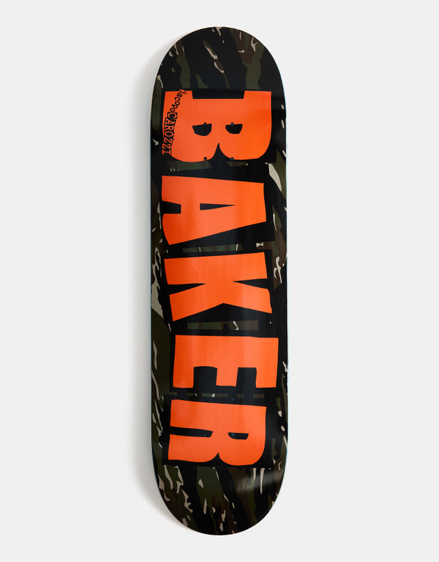 Baker Carozzi Brand Logo Tiger Stripe 'TWIN' Skateboard Deck - 8.38"