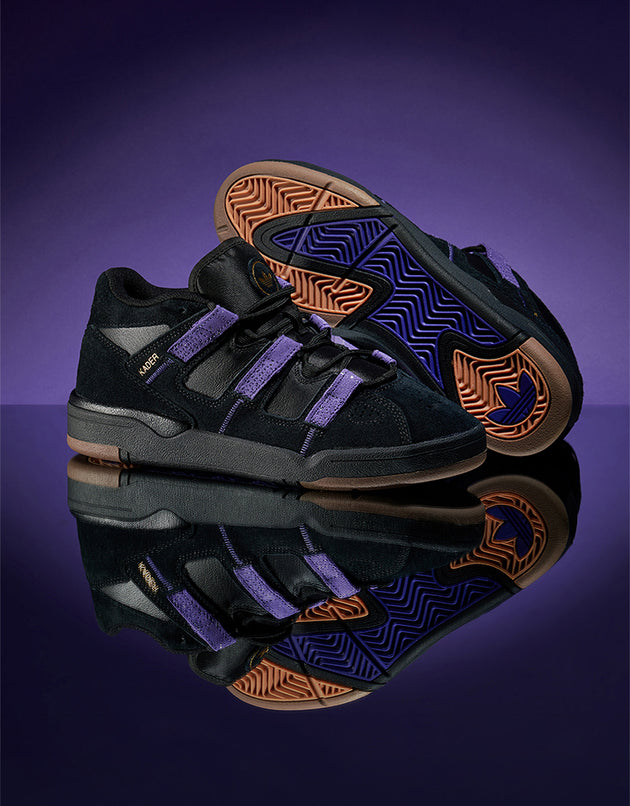 adidas Kader Skate Shoes - Core Black/Collegiate Purple/Gold Metallic