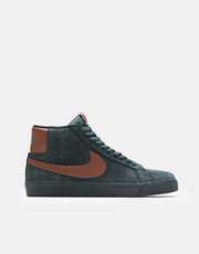 Nike SB Zoom Blazer Mid Skate Shoes - Black Spruce/Corduroy Brown-Black Spruce