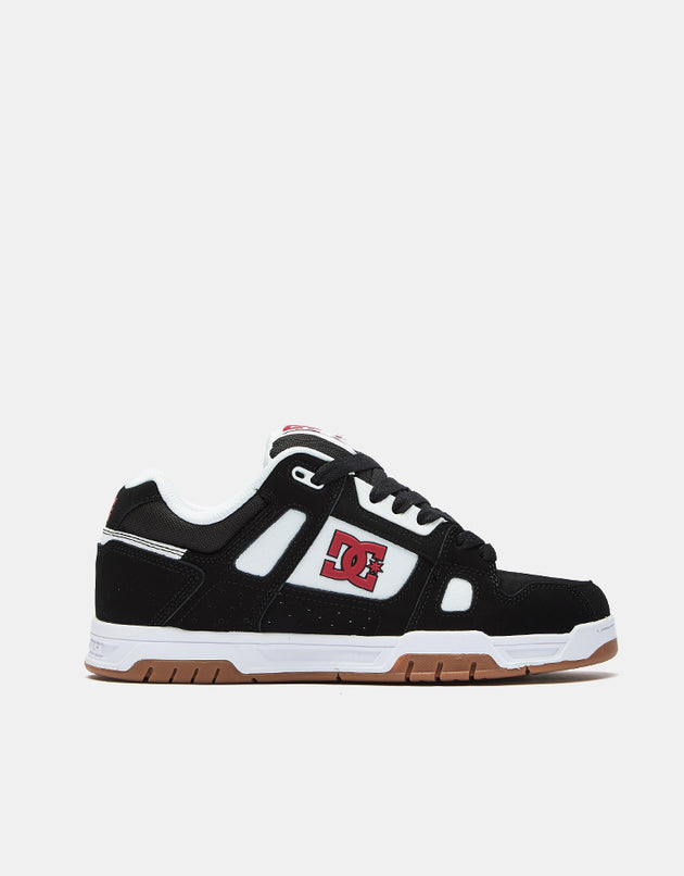 DC Stag Skate Shoes - Black/White/Red
