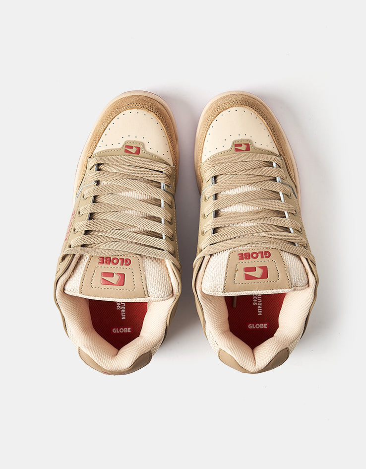 Globe Tilt Skate Shoes - Sand/Red