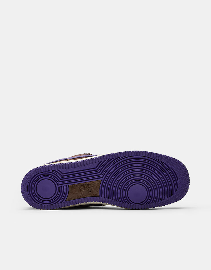 Nike SB 'Ben G' Air Force 1 SE Skate Shoes - Lt Chocolate/Court Purple-Sail