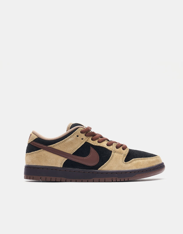 Nike SB Dunk Low Pro Skate Shoes - Filbert/Lt Chocolate-Black-Burgundy