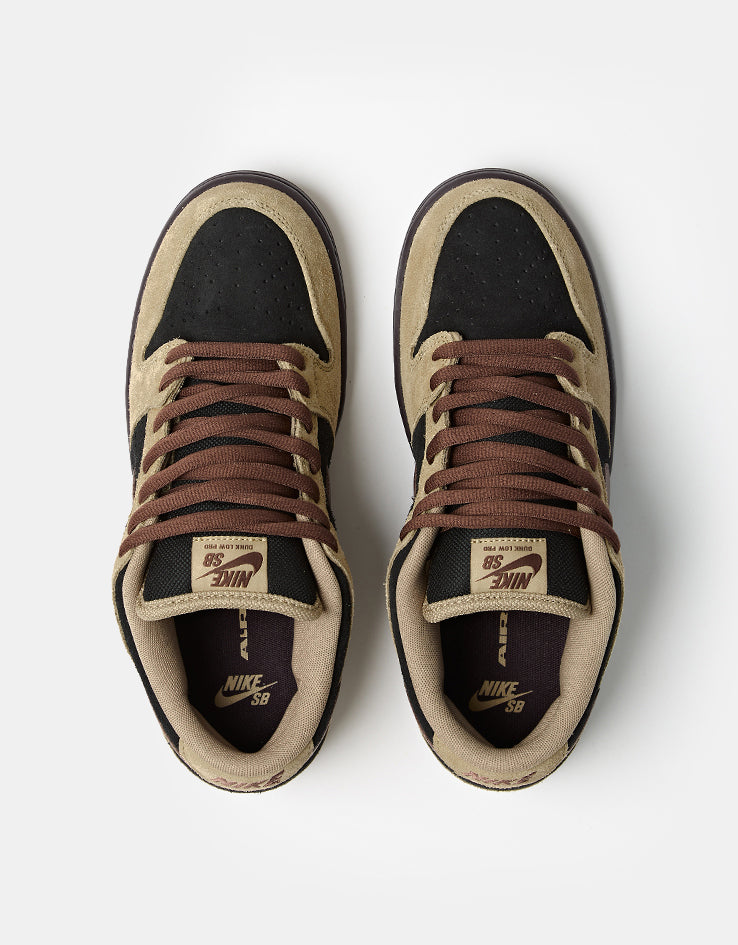 Nike SB Dunk Low Pro Skate Shoes - Filbert/Lt Chocolate-Black-Burgundy