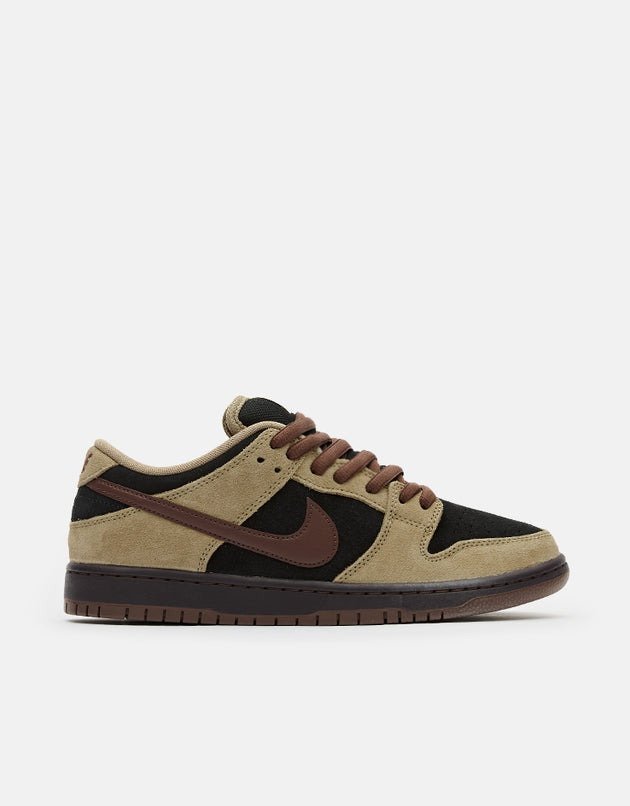 Nike SB Dunk Low Pro Skate Shoes - Filbert/Lt Chocolate-Black-Burgundy