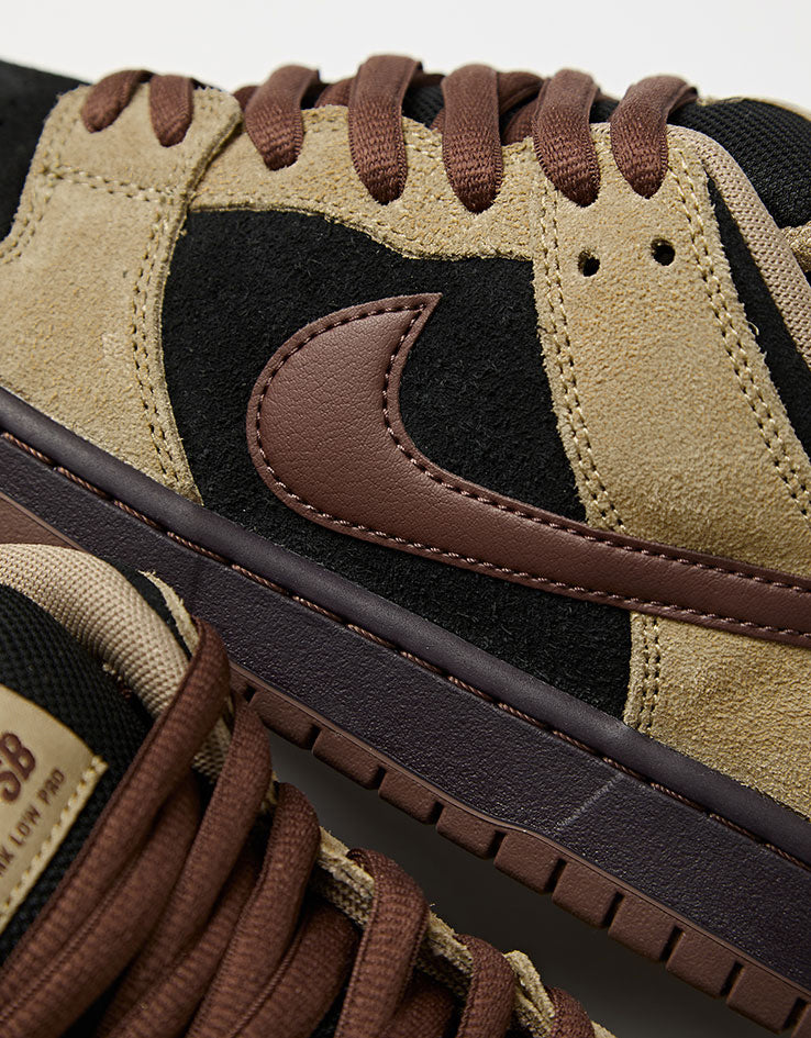 Nike SB Dunk Low Pro Skate Shoes - Filbert/Lt Chocolate-Black-Burgundy