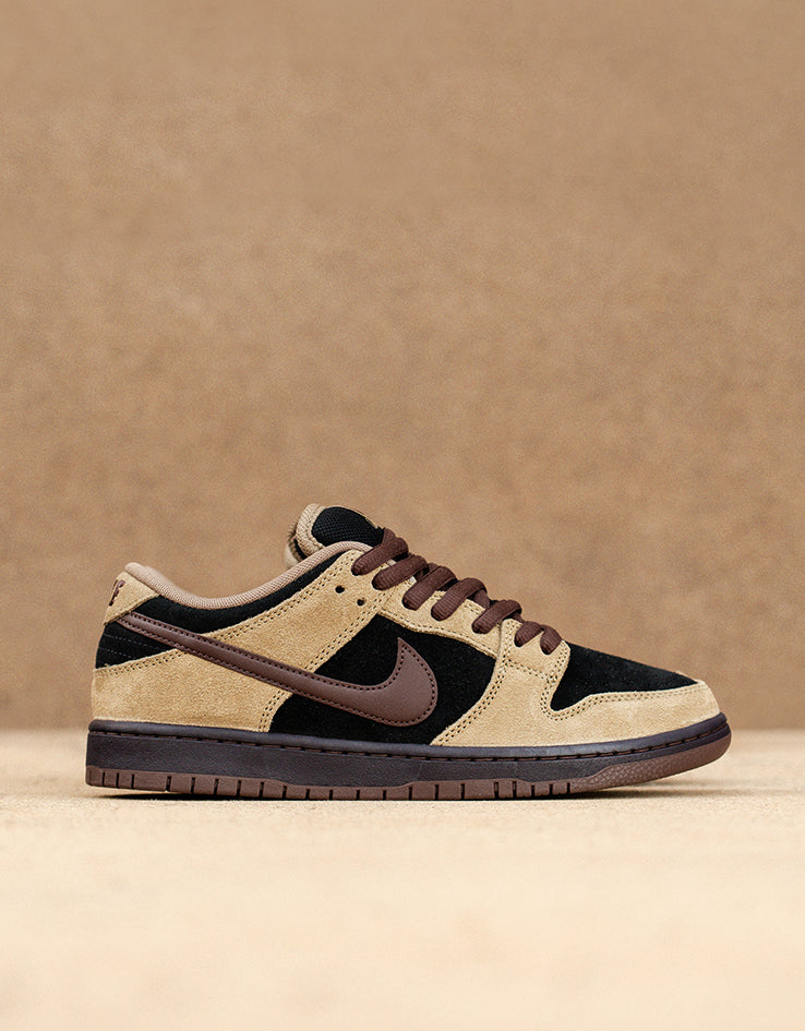 Nike SB Dunk Low Pro Skate Shoes - Filbert/Lt Chocolate-Black-Burgundy