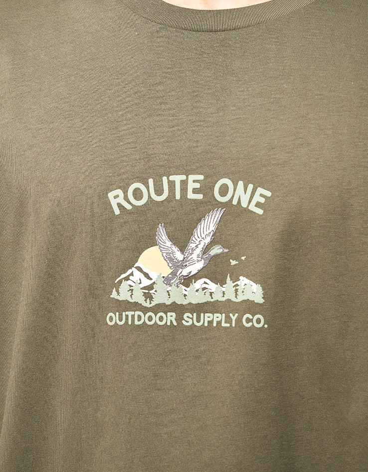 Route One Mallard Organic T-Shirt - Khaki