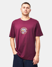 Route One Tiger Head Organic T-Shirt - Deep Plum