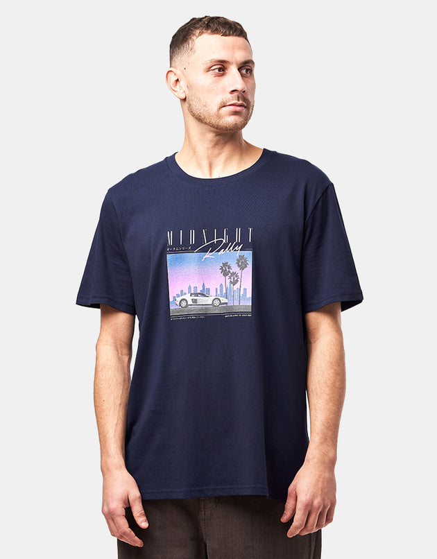 Route One Midnight Rally Organic T-Shirt - French Navy