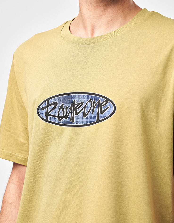Route One Panel Organic T-Shirt - Faded Olive