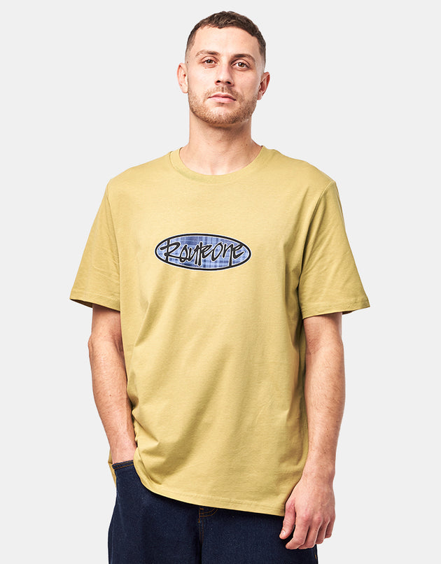 Route One Panel Organic T-Shirt - Faded Olive