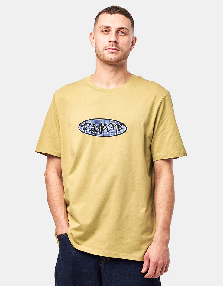 Route One Panel Organic T-Shirt - Faded Olive