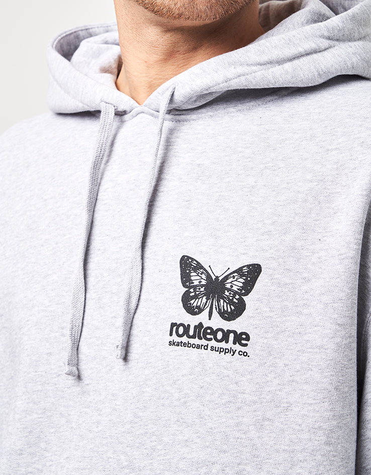 Route One Flutter II Heavyweight Pullover Hoodie (400gsm) - Heather Grey