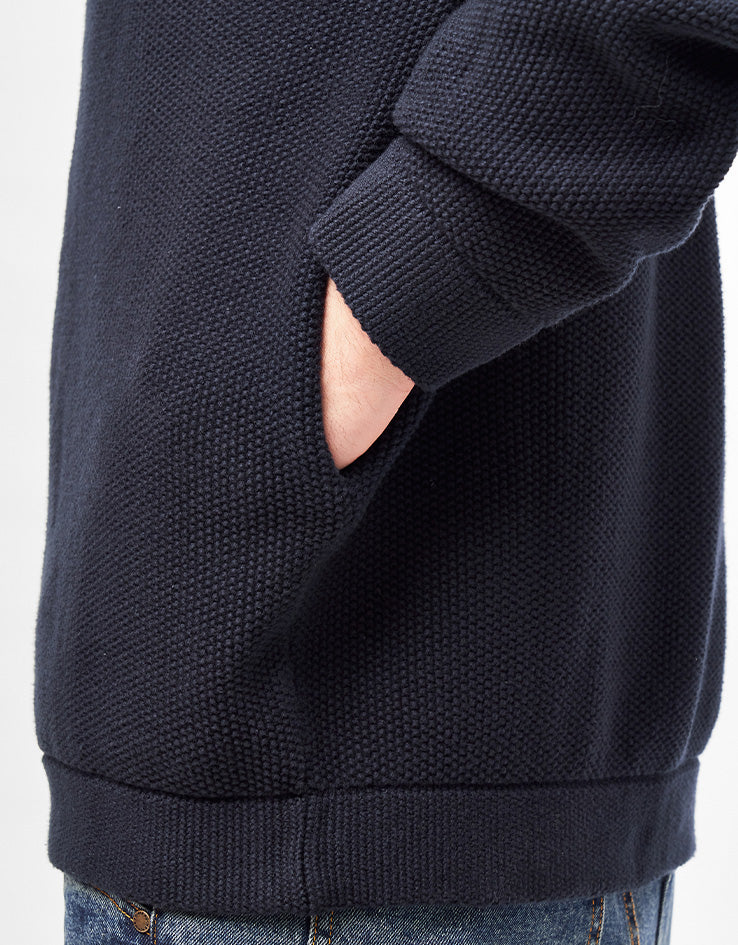 Dime MTL Knitted Pique Zip Sweater - Dark Navy