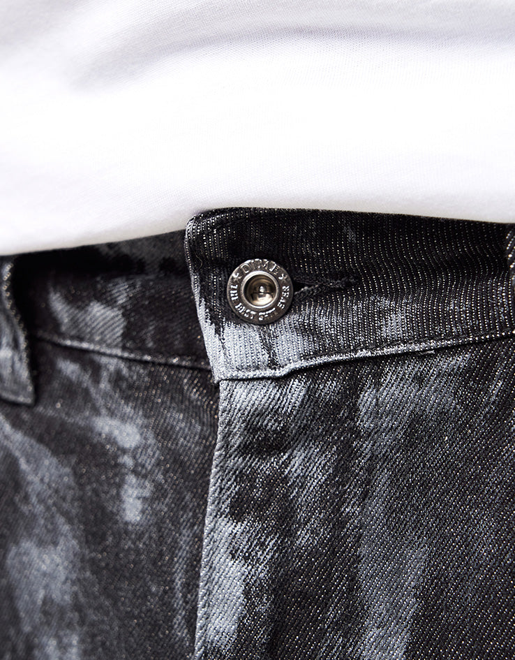 Dime MTL Baggy Denim Pants - Black (White Paint)