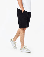 Route One Roll Up Chino Shorts - Black