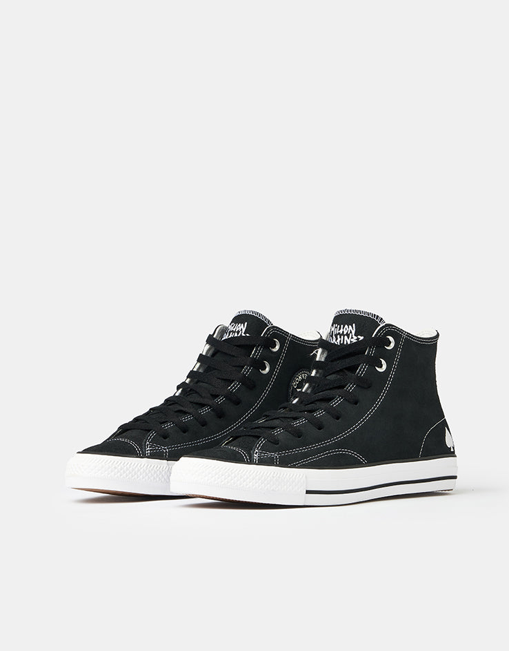 Converse Milton CTAS Hi Skate Shoes - Black/White/Black